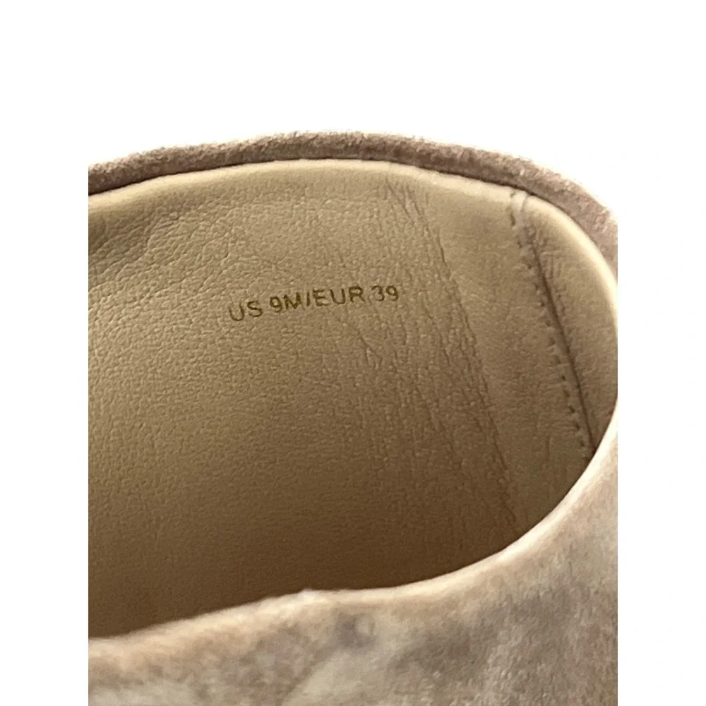 NWOT Via Spiga Tan Suede Platform Wedge Sandals Cutout Peep Toe Womens 9